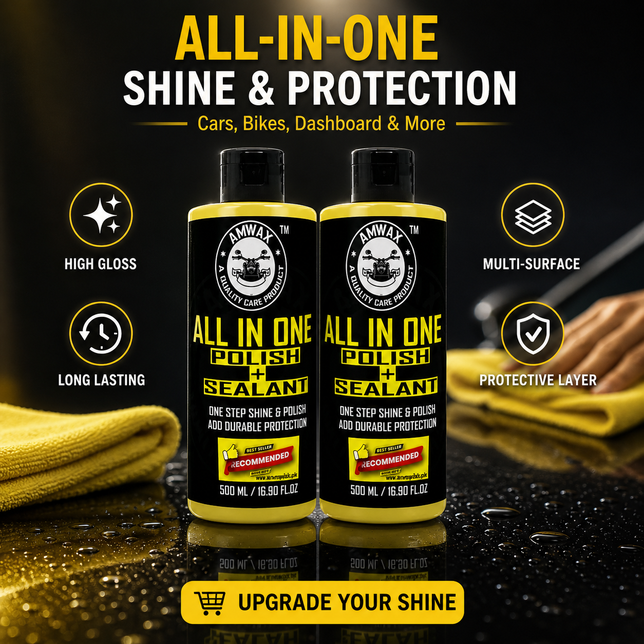 AMWAX All-in-One Polish + Sealant (1000 ML) × 2 Bottles